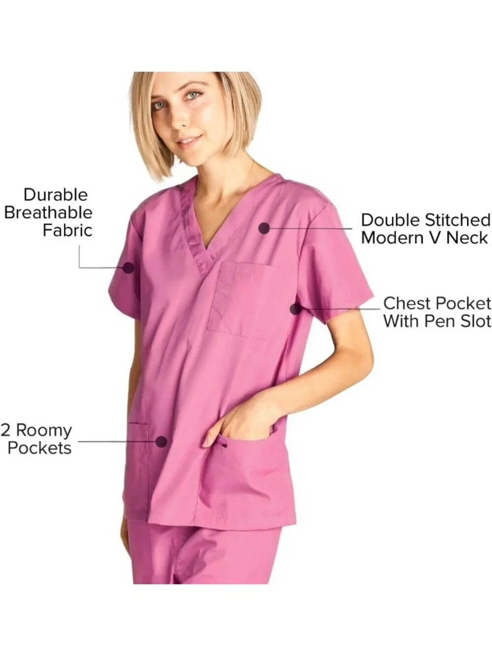 Unisex Medical Scrubs Set - Comfortable Top & Pants for Healthcare Professionals